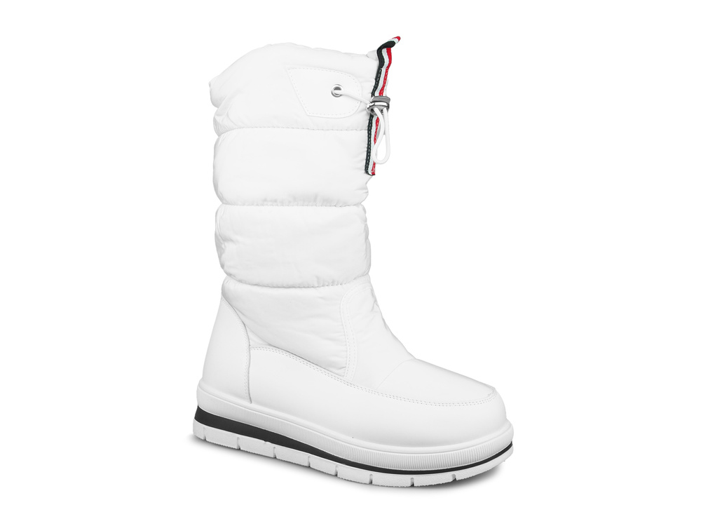 Buty zimowe damskie ocieplane Śniegowce Białe