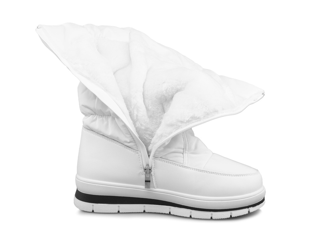 Buty zimowe damskie ocieplane Śniegowce Białe