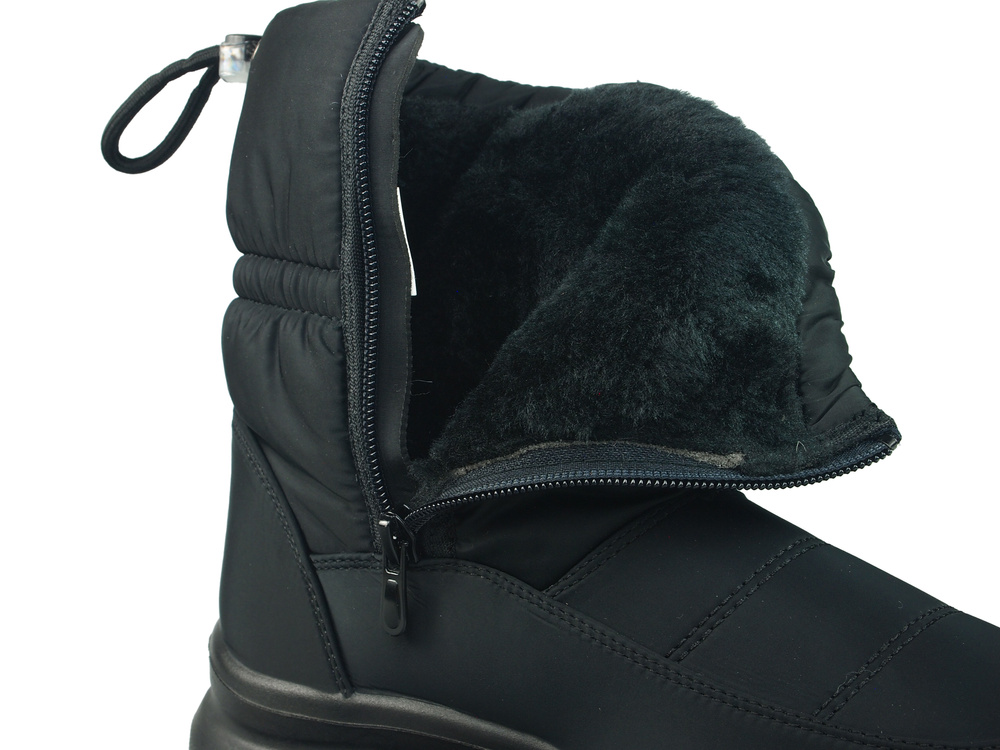Buty zimowe damskie ocieplane Śniegowce Czarne