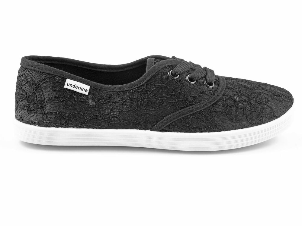 Tenisówki koronka sznurowane trampki Czarne