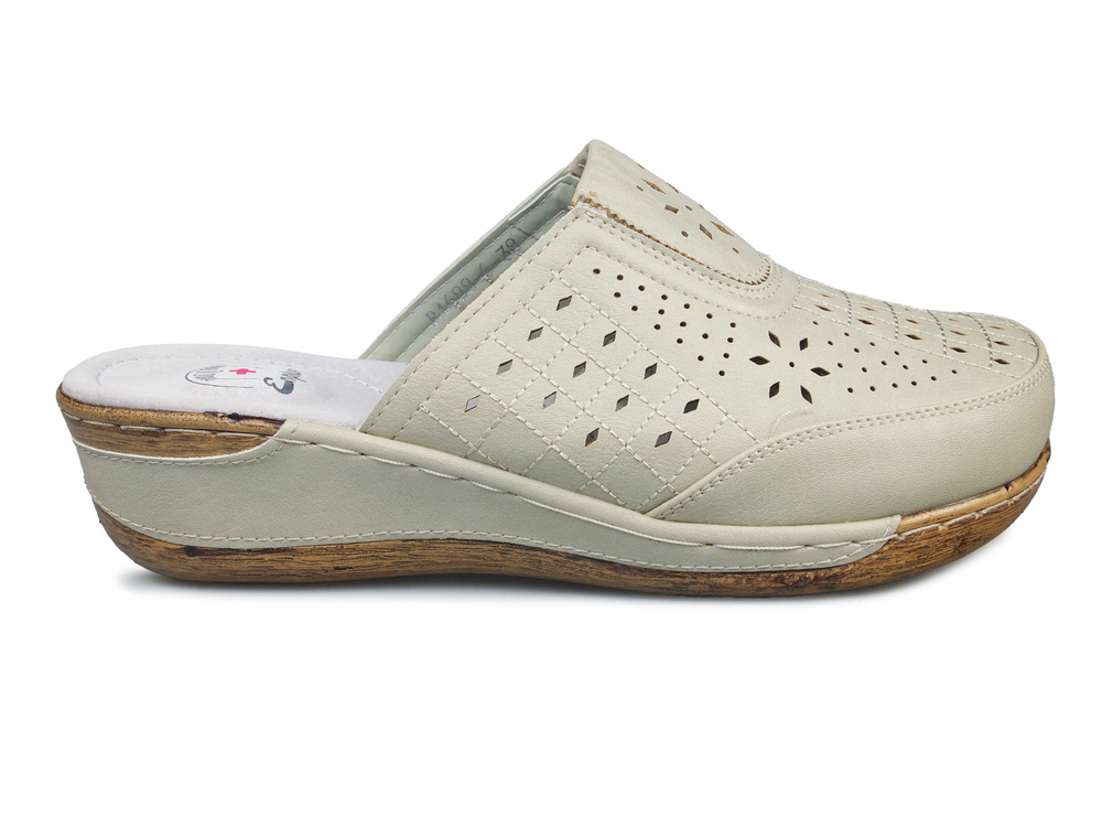 Klapki medyczne damskie Beżowe 1688