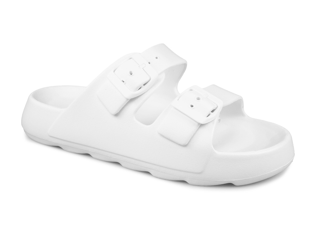 Klapki piankowe damskie regulowane Białe DM613